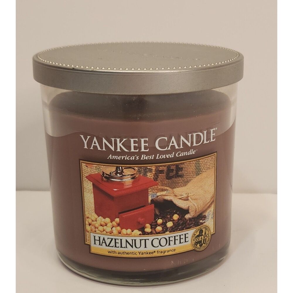 Retired Yankee Candle Hazelnut Coffee Small Tumbler Jar Candle Rare 7 oz
